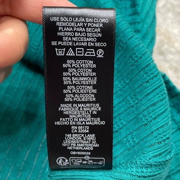 NWT Anthropologie Pilcro Long Sleeve Top in Turquoise Medium - Picture 4 of 10